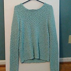 Adorable fuzzy turquoise sweater